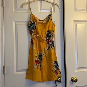 NWOT Yellow floral tank top dress